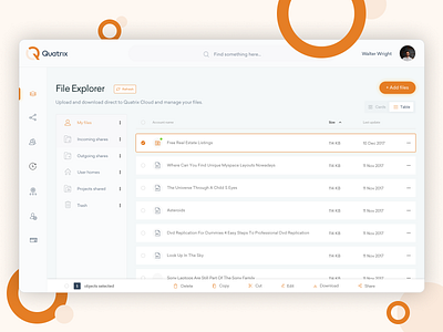 Quatrix File explorer business design cloud cloud application design design process desktop design file explorer file management file manager interaction design interactiondesign native app ui ui ux ux web design webdesign