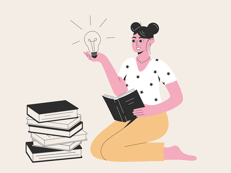 Girl studying by Irina Poturemskaya on Dribbble