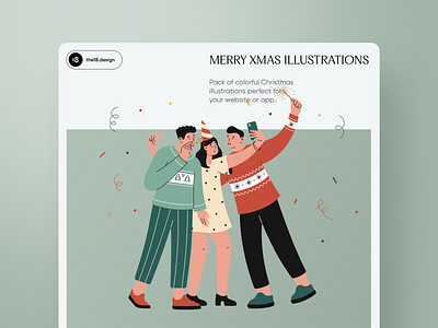 Christmas card 2023 character girl happy holiday man marry christmas new year party people postcard vector xmas