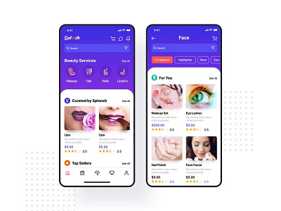 Sploosh app app design application ui beauty product consumers design ios makeup makeup artist service app services ui vendors