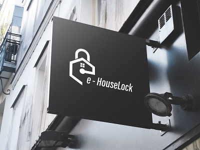 e-House Lock Logo Design business corporate graphics design house logo logo design modern vector