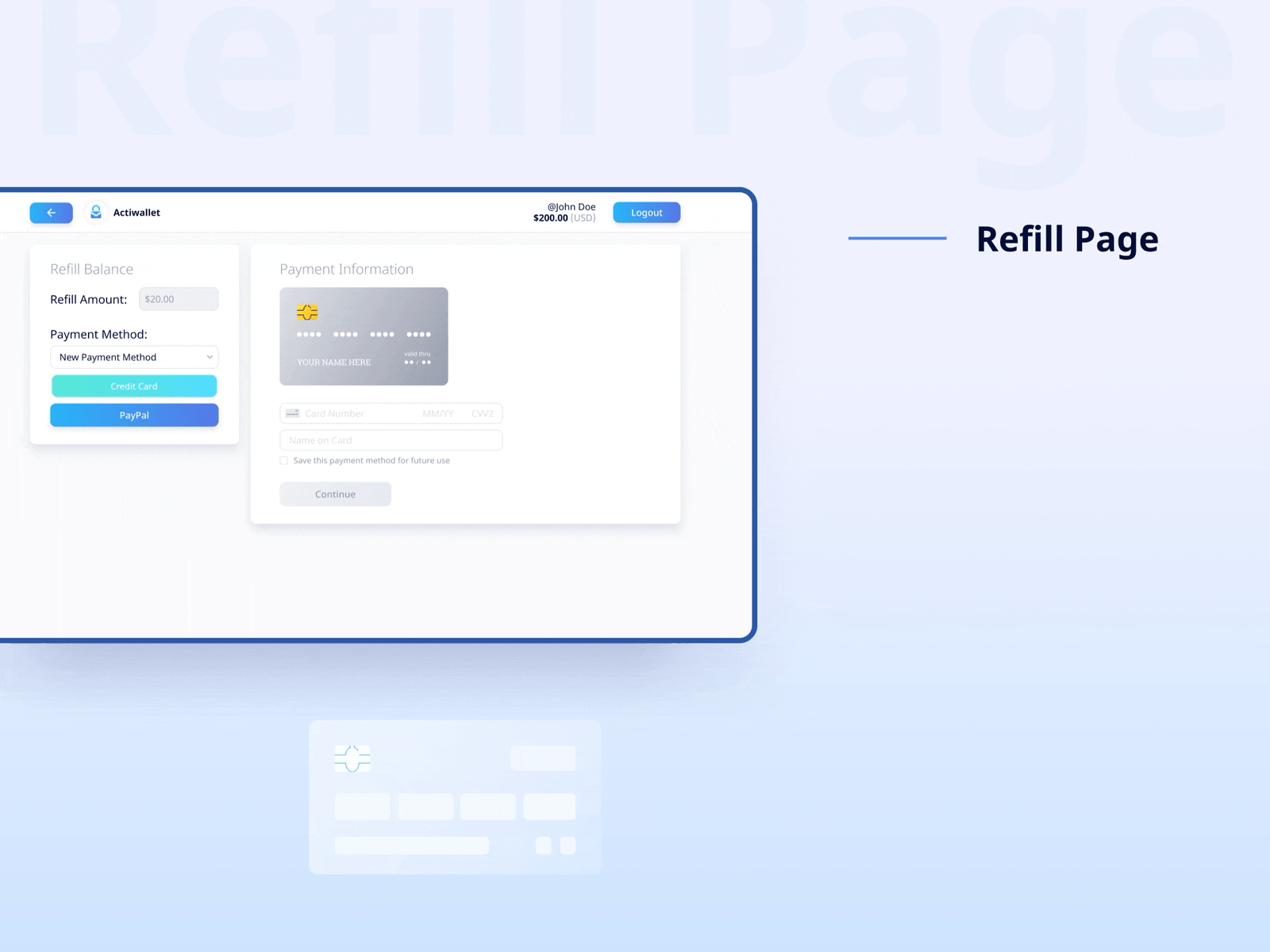 Actiwallet - Web App UX/UI animation app app design application application ui card ui cash desktop interaction money ui ui animation ui design uiux ux ux design wallet web