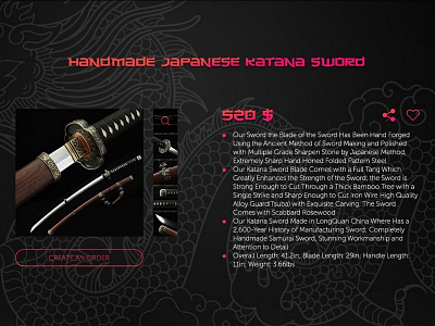 Katana sword shop item overview concept design item katana product shop sword ui ux