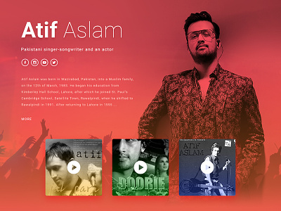 Atif Aslam Official Website design singerwebsite ui uiux webdesign website websitedesign