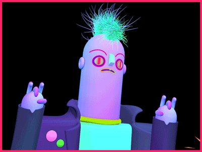 Rawwwwk Awwwwt 3d animation character design cinema 4d punk rock