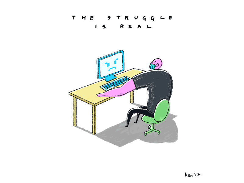 The Struggle Is Real cell frame by frame gif illustration photoshop