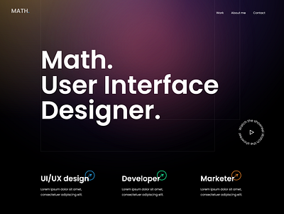 User Interface Designer design portfolio website