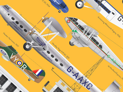 Croydon Airport Poster airplane airport airterminal architecture artdeco boac building croydon illustration poster print terminal