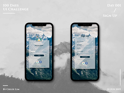 Daily UI | Day 001 :: Sign Up 001 app dailyui dailyui001 dailyuichallenge design interface ios signup ui ux