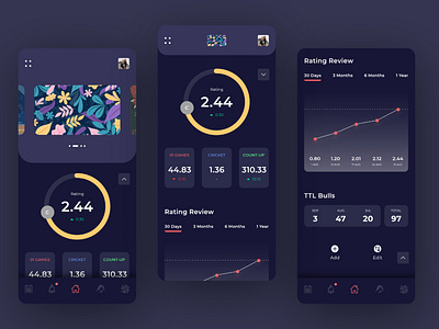 DARTSLIVE App Redesign Concept adobexd animation app case study dark dark ui dart darts dartslive design home screen interaction interface ios rating redesign ui ux