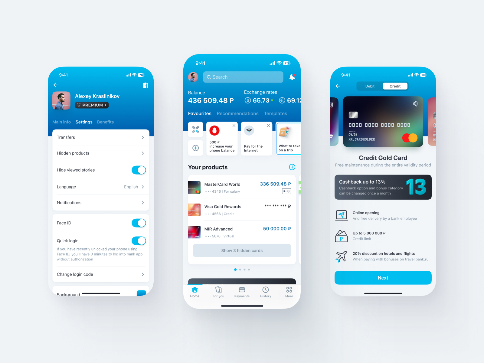 Bank app concept by Evgeny Korolev on Dribbble