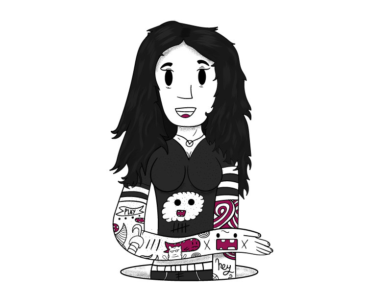 Gothic Woman with Chibi tattoos by Terry Watson - Draw with Tez on Dribbble