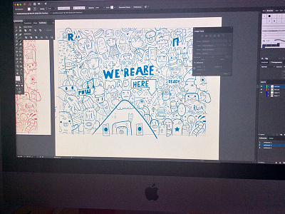 We are mad here doodle - process character design creative digital doodle illustrations print publishing typography wacom