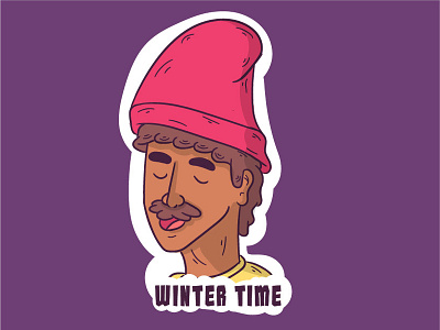 Winter Time sticker artist cartoon colourful creative doodle fun illustration print sticker design style typogaphy