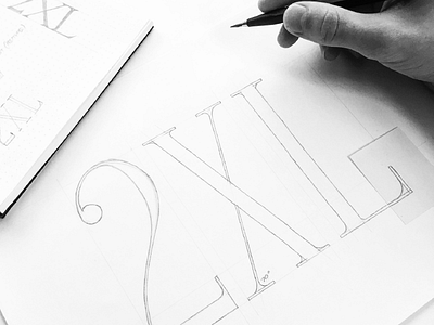 2XL Sketch 2xl design logo minimal monogram serif