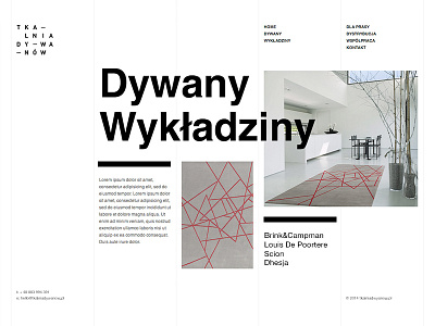 Tkalnia - Home Page grid helvetica layout minimal swiss web design website whitespace