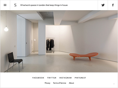 The Spaces - article clean ipad layout minimal responsive web design website white
