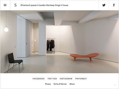 The Spaces - article clean ipad layout minimal responsive web design website white