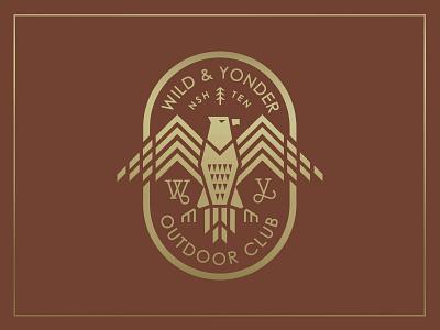 Wild & Yonder badge american badge brand branding eagle explore illustration lifestyle logo outdoors vintage