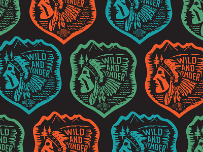 W&Y Summer Camp brand explore illustration indian outdoors sticker summer t shirt vintage