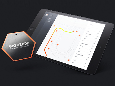 Gatorade Tracking App app dark gatorade interface ipad map rfid sport tracking