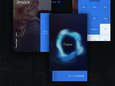 Deew Social App app interactive interface mobile psd screen web