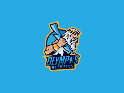 Olympos Olympics Logo | Zeus Mascot branding design dynamic frisbee god greek icon illustration lightning logo mascot mascot design mascot logo sport sport branding ultimate vector zeus