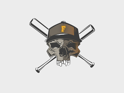 College Skull Mascot Illustration art artist baseball baseball cap college college sports cool design icon illustration logo mascot mascot design mascot logo skull sticker vector