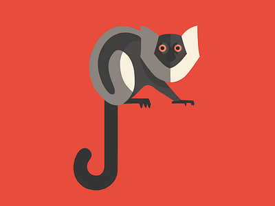 Lemur animals cute flat design illustrator lemur monkey