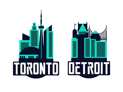 City Badges badge city detroit flat design icon illustration toronto