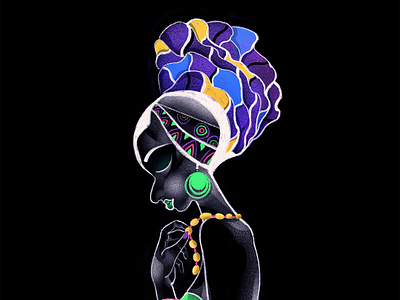 woman african art beauty color decor fashion illustration neon women