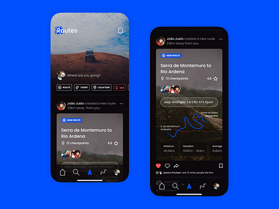 Mobile Design Social Network — Jeep Routes App