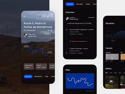 Route Page — Jeep Routes App app design design app mobile mobile ui nature social media ui user experience user interface ux