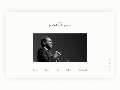 Conductor José Eduardo Gomes Site Redesign - Hero Page bio classical music conductor hero hero image music profile ui user interface visual design web webdesign website website hero