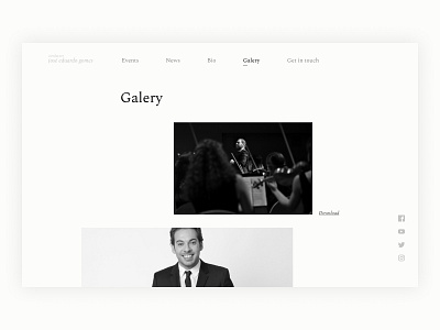 Conductor José Eduardo Gomes Site Redesign - Galery Page classical music conductor desktop galery music ui user interface web