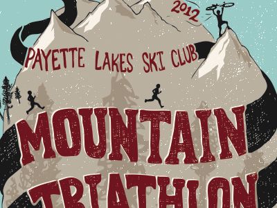 Mountain Triathlon illustration poster triathlon typography