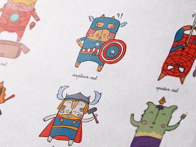Avengers Super heroes illustration avengers captain america hulk illustration marvel spider man superheroes thor