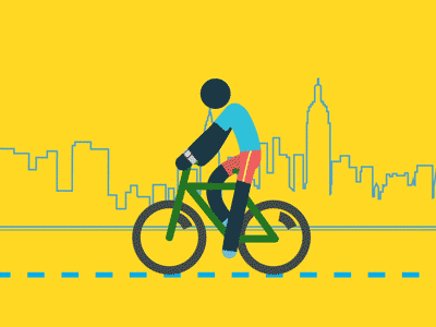 Cycling animation cycle cycling infographic loop on the road going