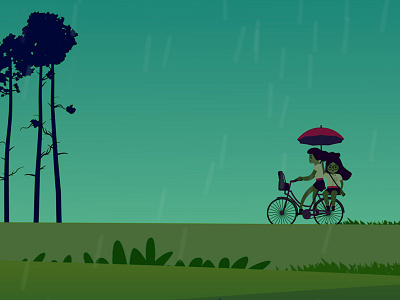 Friendship Day animated video in progress! animation friendship friendship day girl monsoon nature rain tree