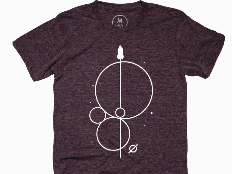 Crossing The Universe Geometrics (Glow T-Shirt) apparel glow merchandise minimal screenprint shirt space universe vector