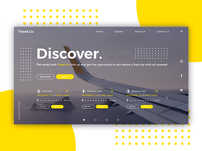 Travel.Co Home Page Concept design interface minimal travel ui ux web design website