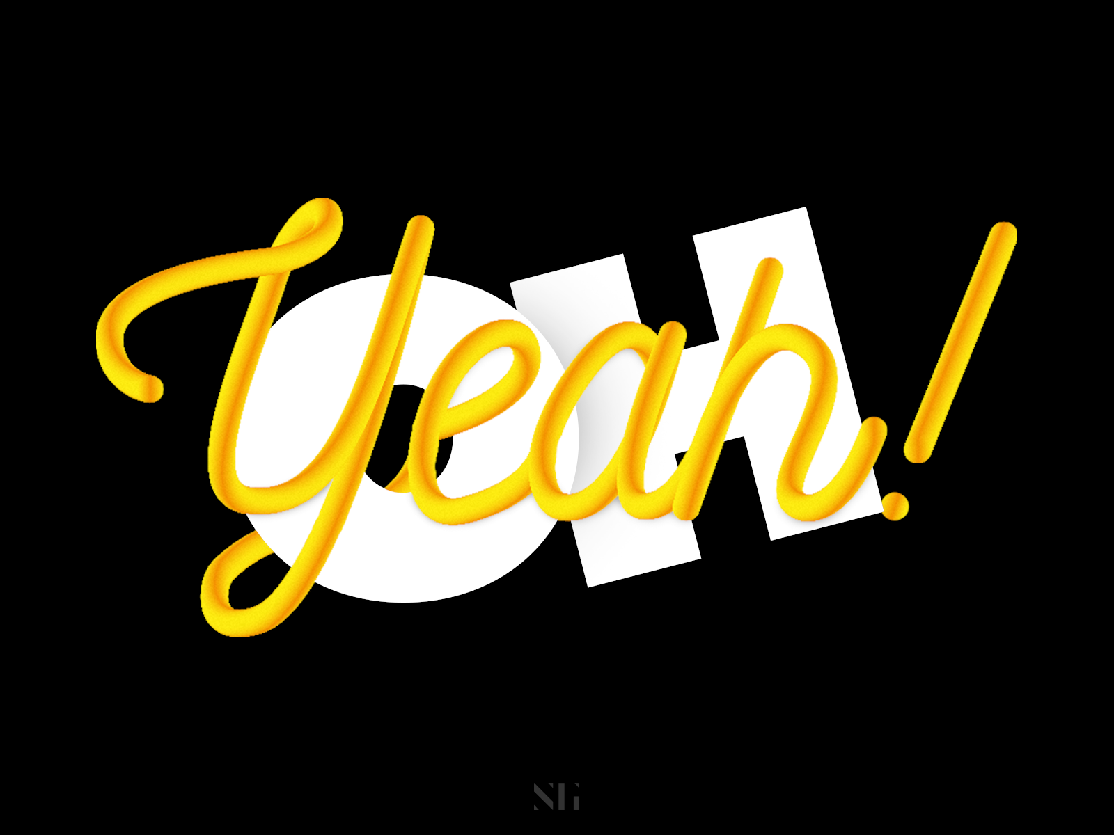 Oh Yeah! (interlaced text effect) by Sebastian Gallor on Dribbble