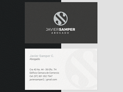 Lawyer Logo "Javier Samper" branding business card design illustrator lawyer logo logo minimal monogram typography