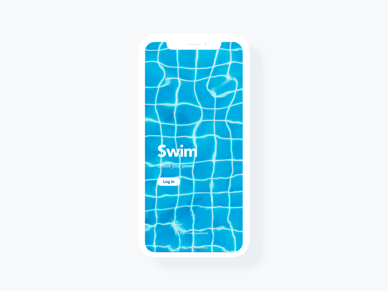 My #001 Daily UI challenge blue daily ui face id interaction iphone x ixd log in pool swim water
