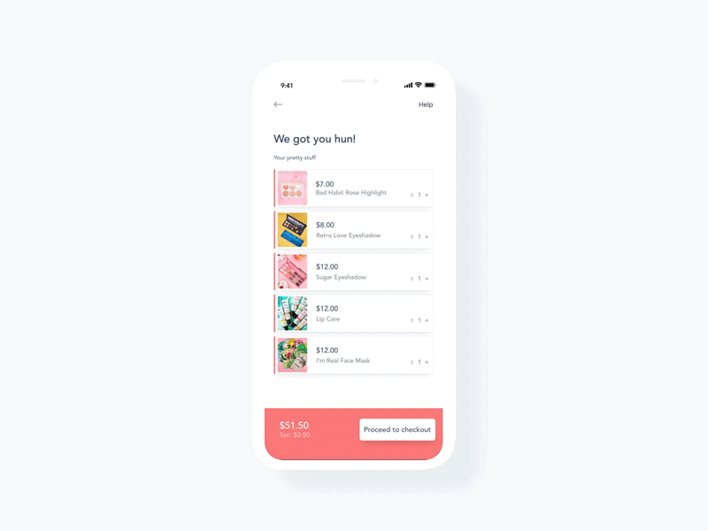 Daily UI #002 Checkout card credit card daily ui interaction iphone x ixd makeup pay payment ui