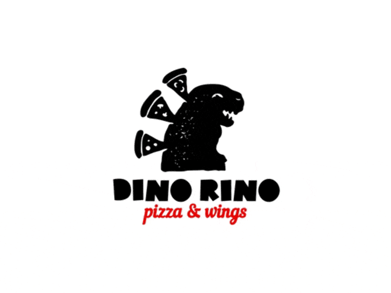 Dino Rino animal beast branding cafe cure delivery dinosaur dragon fire godzilla logo pizza wings