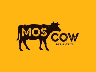 MosCow animals bar branding cow food grill logo restaurant