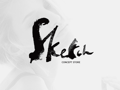 Sketch branding calligraphy concept fashion logo store