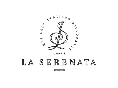 La Serenata branding cafe food italian logo music restaraunt