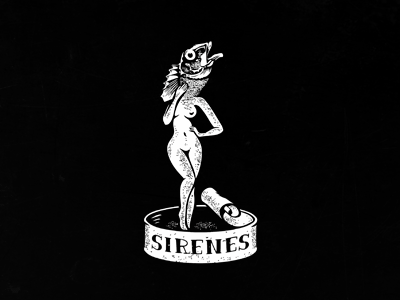 Sirenes art branding hallooween logo print